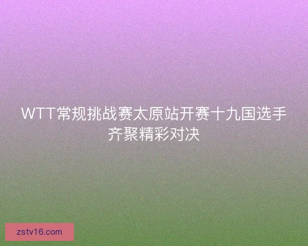 WTT常规挑战赛太原站开赛十九国选手齐聚精彩对决