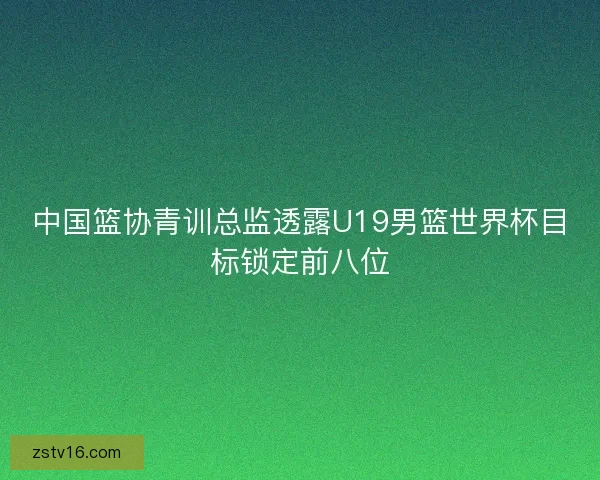 中国篮协青训总监透露U19男篮世界杯目标锁定前八位
