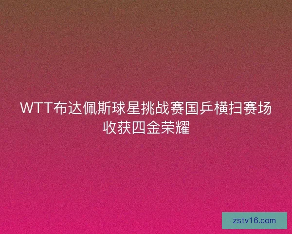 WTT布达佩斯球星挑战赛国乒横扫赛场收获四金荣耀