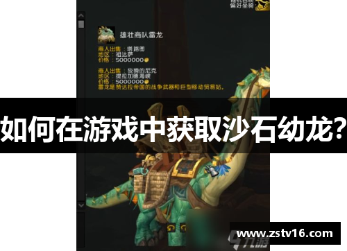 如何在游戏中获取沙石幼龙？